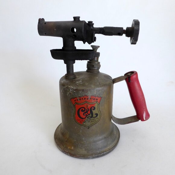ANTIQUE VINTAGE C&L CLAYTON & LAMBERT BRASS BLOW TORCH FUEL PUMP - Picture 4 of 14